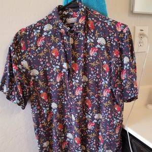 Zara mens floral button up shirt
